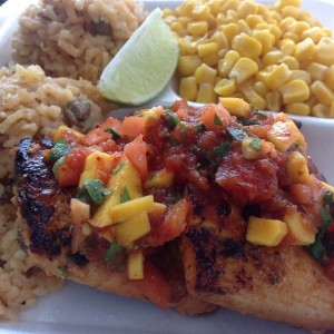 Grilled mahi-mahi w/ mango salsa